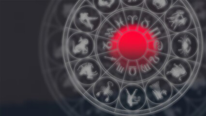 Banner on the theme of divination on cards,  astrology, astronomy, occultism, mysticism, tarot, prediction of the future.