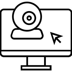 Webcam Access Line Vector Icon