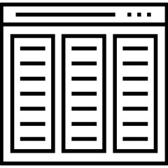 Three Columns Layout Line Vector Icon