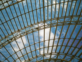 Glass ceiling. Roof of modern buildings