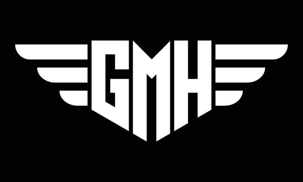 GMH three-letter geometric initial letter logo design template.