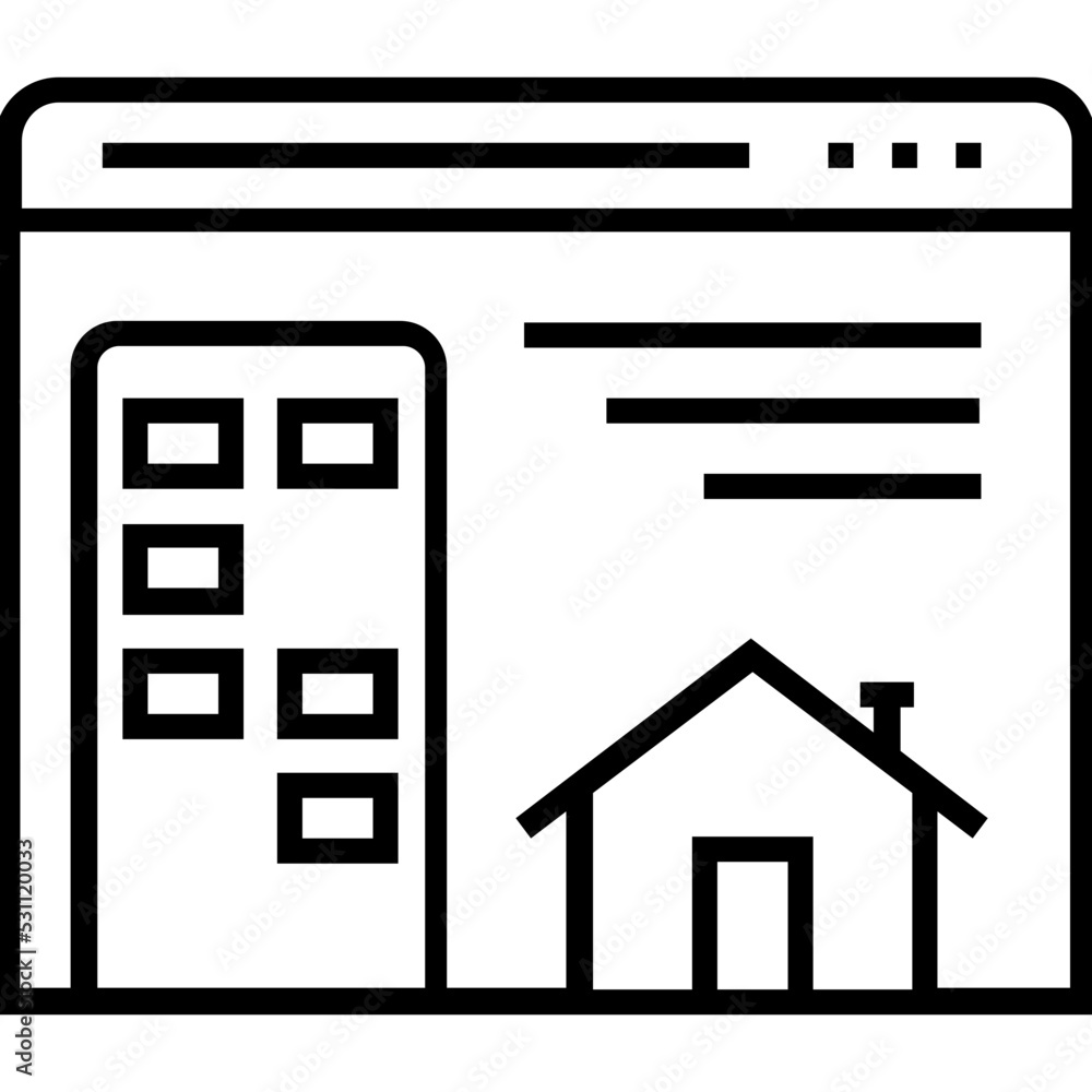 Wall mural Real Estate Website Line Vector Icon