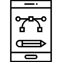 Mobile App Design Line Vector Icon