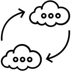 Cloud Synchronize Line Vector Icon