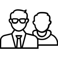 Co Worker Line Vector Icon
