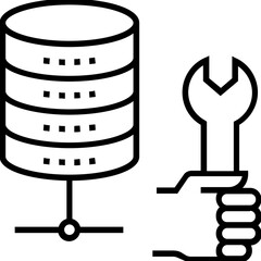 Data Management Line Vector Icon