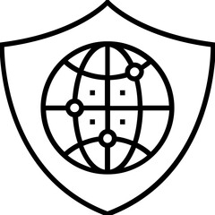 Network Security Line Vector Icon