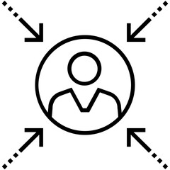 User Centered Line Vector Icon