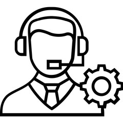 Support Line Vector Icon