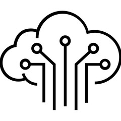 Cloud Backup Line Vector Icon
