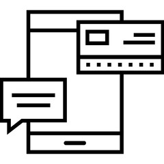Sms Transaction Line Vector Icon