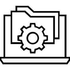 File Management Line Vector Icon