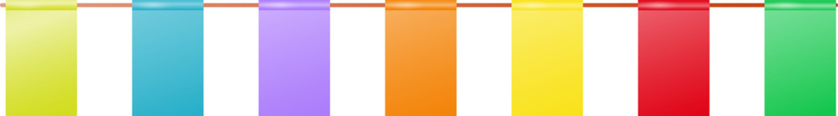 Garland with colorful holiday flags. Decorative colorful pennants for birthday, festival, fair or carnival. Vector illustration.