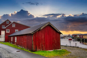Red wooden cabin