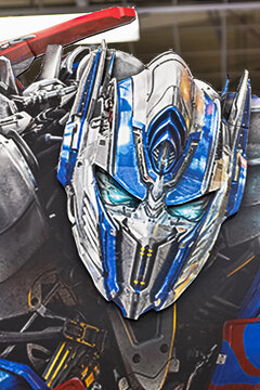 Osaka,Japan - Sep 17, 2022 : Close up of Optimus Prime robot from Transformers at Links Umeda, Osaka.