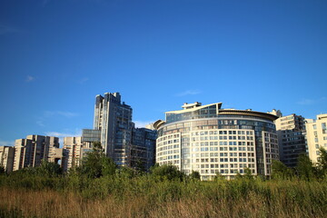 Fototapeta na wymiar residential high-rise buildings in the city quarter
