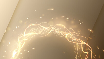 Lightning Trail Background, Elegant Line Spin. Widescreen Vector Illustration