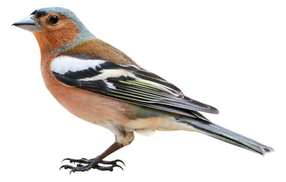 Male of Chaffinch (Fringilla coelebs), isolated on transparent background