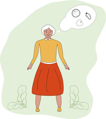 an elderly woman likes to grow vegetables and fruits