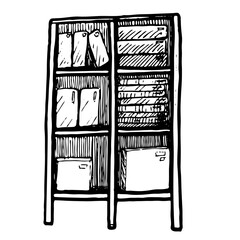 shelving with boxes vector illustration on white background