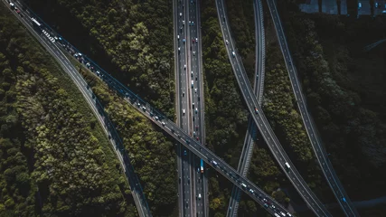 Foto op Plexiglas Aerial view of busy motorway © fabio