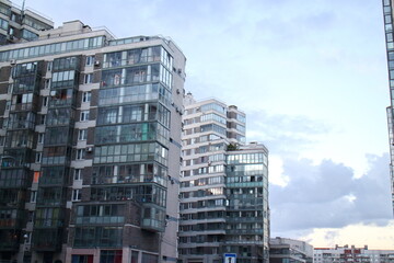 Fototapeta premium residential high-rise buildings in the city quarter
