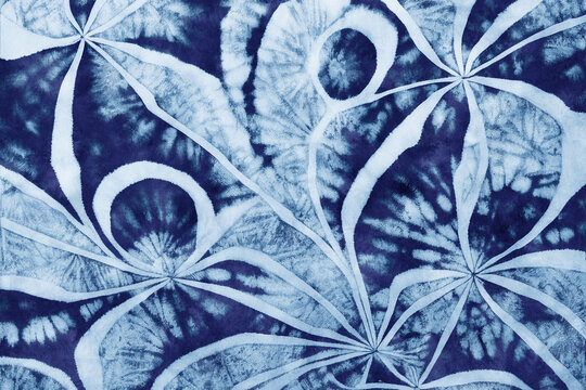 Shibori indigo Japanese fabric dyeing texture