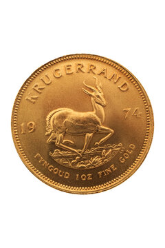 Krugerrand Gold Coin  Isolated On Transparency Photo Png File 