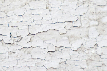 cracked white paint with chips. old paint. background