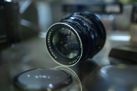 An old medium format camera lens