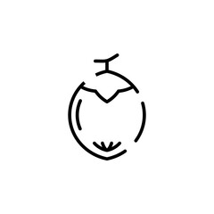 Coconut Dotted Line Icon Vector Illustration Logo Template. Suitable For Many Purposes.