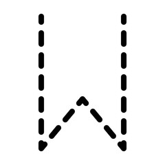 Tracing Alphabet letter W prewriting dotted line element for kindergarten, preschool and Montessori school kids worksheet for handwriting practice activity.