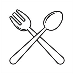 fork and spoon icon vector design template