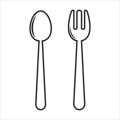 fork and spoon icon vector design template