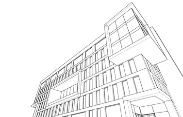 Architectural drawing vector illustration