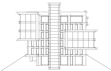 Architectural drawing vector illustration