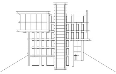 Architectural drawing vector illustration