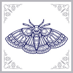 Moth mandala arts isolated on white background