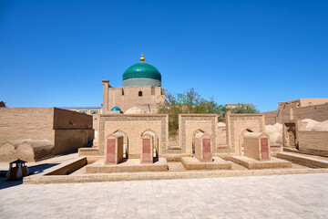 beautiful builging in the ancient city of khiva, uzbekistan