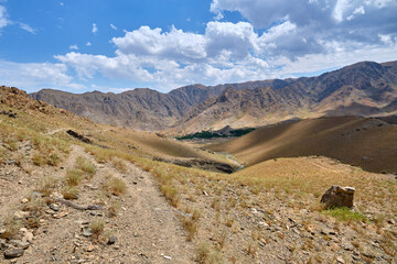 view of the nurota mountains in uzbekistan