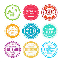 Fototapeta premium Premium quality colorful badges flat design retro design vector illustration 