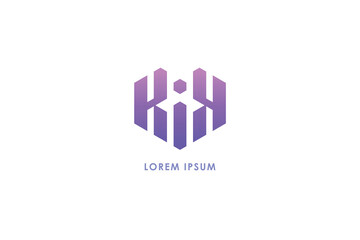 KIK letter facny modern illsutration, KI lettermark, KIK monogram Design