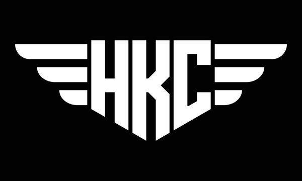 HKC three-letter geometric initial letter logo design template.
