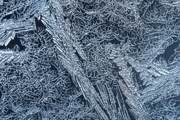 Cold Winter Frost Background frozen on Glass