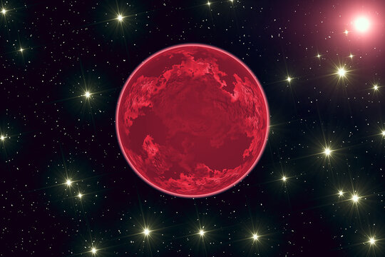 Red planet in the deep space. The elements of this image furnished by NASA.