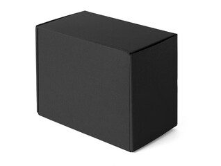 A black cardboard box isolated on a white