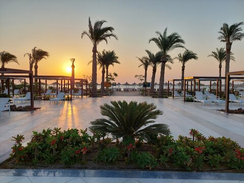 Sunrise on the Red Sea in the Marsa Alam area, Egypt - Iberotel Costa Mares.