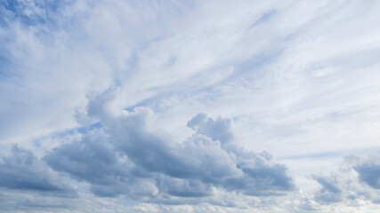 Blue sky and clouds at sunset. Background sky. Nature