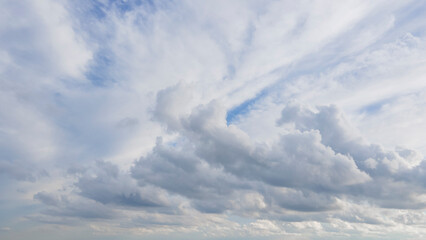Natural daylight and white clouds floating on blue sky