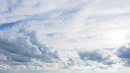 Blue sky background with beautiful clouds